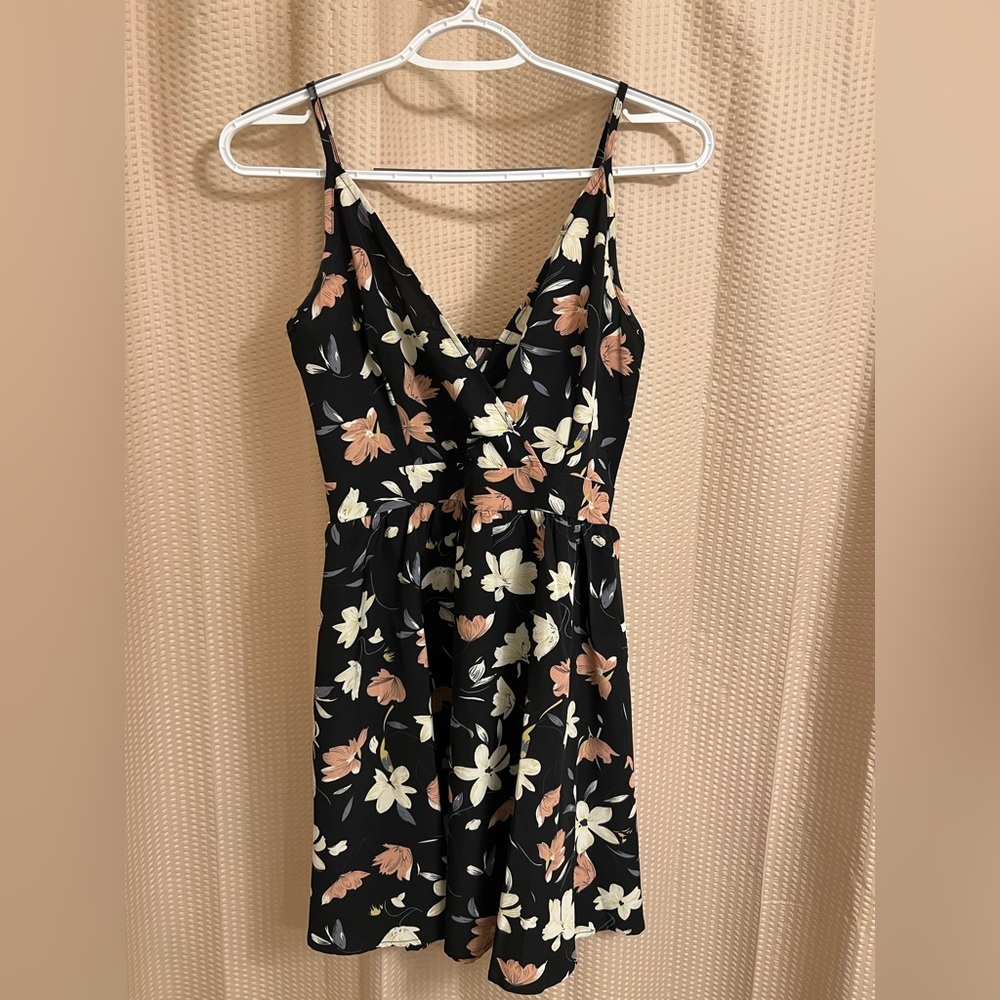 SHEIN Floral Black Dress